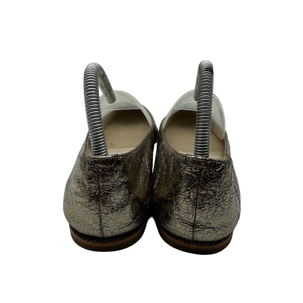 Michael Kors Bay View Gold Crinkled Metallic Round toe Ballet Flats Women' sz7.5 - Picture 5 of 11